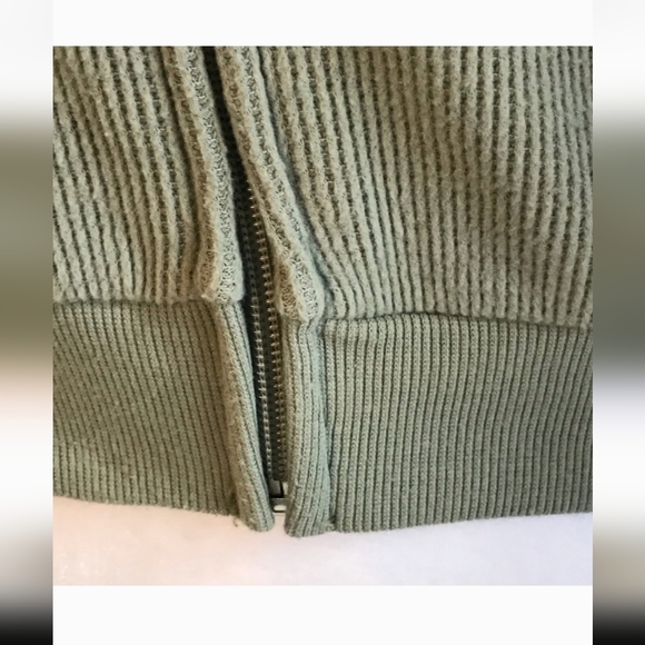 SKIMS brushed waffle zip hoodie Mineral Green Size XS. - Picture 3 of 4